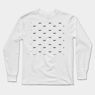 Simple black and white dachshund pattern Long Sleeve T-Shirt